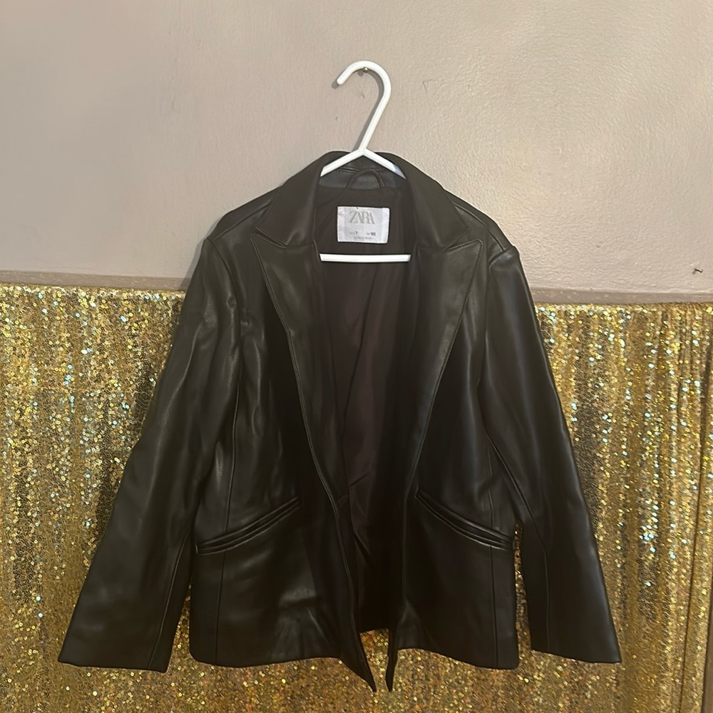 Girls Zara Faux Leather blazer
